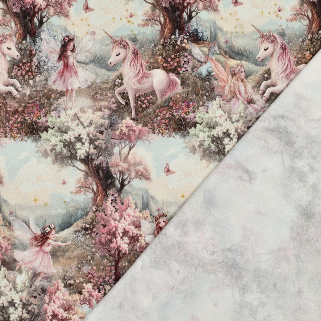 Tissu French Terry secret des licornes