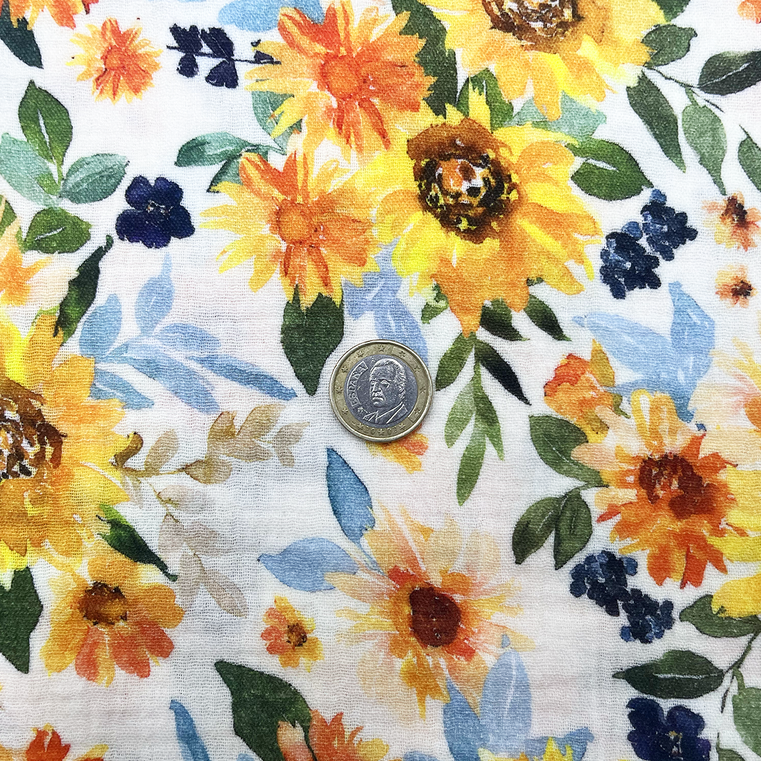 Double gaze florale jaune – Pour créations estivales