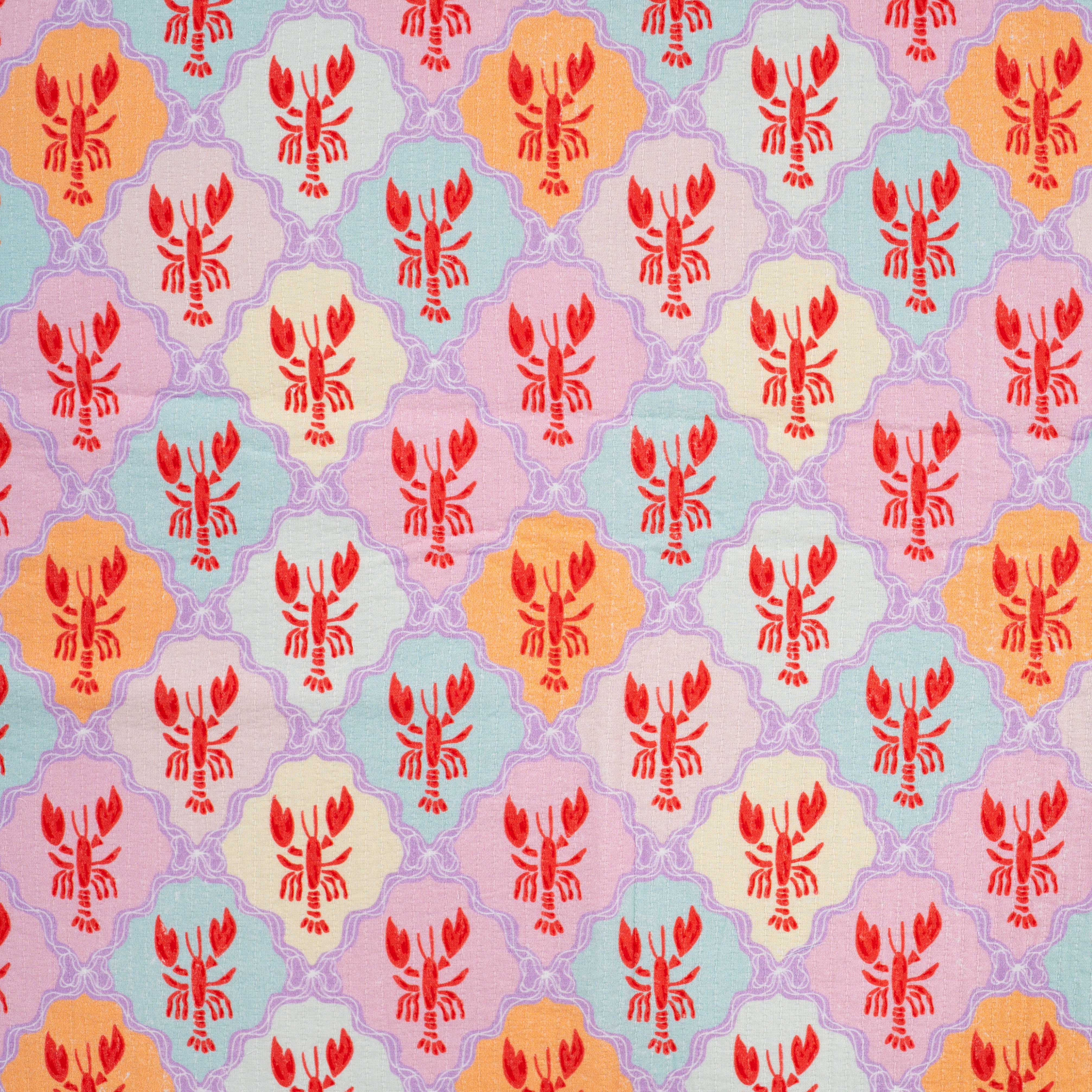 Tissu Coton surpiqué homard