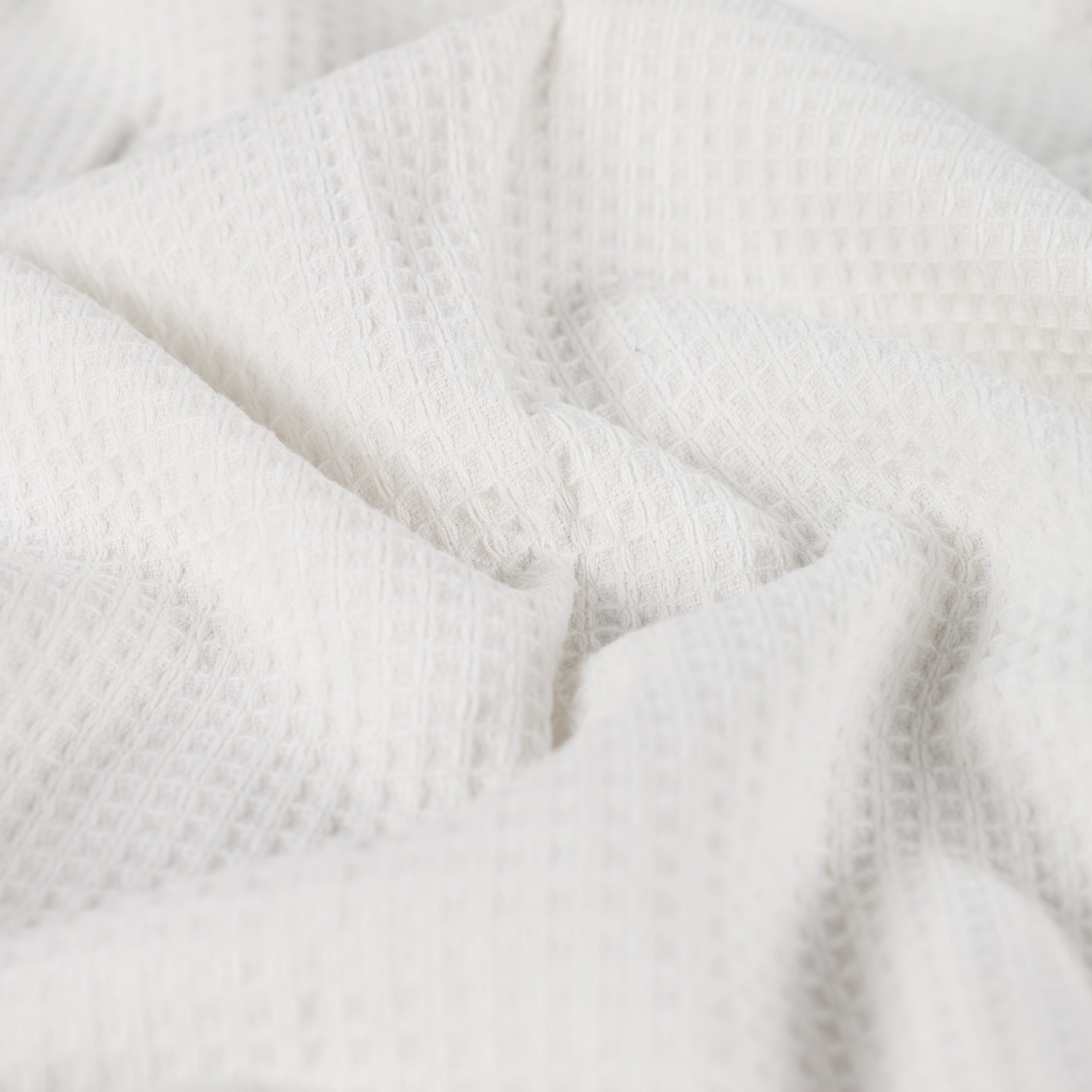 Tissu nid d’abeille doublé d’éponge blanc