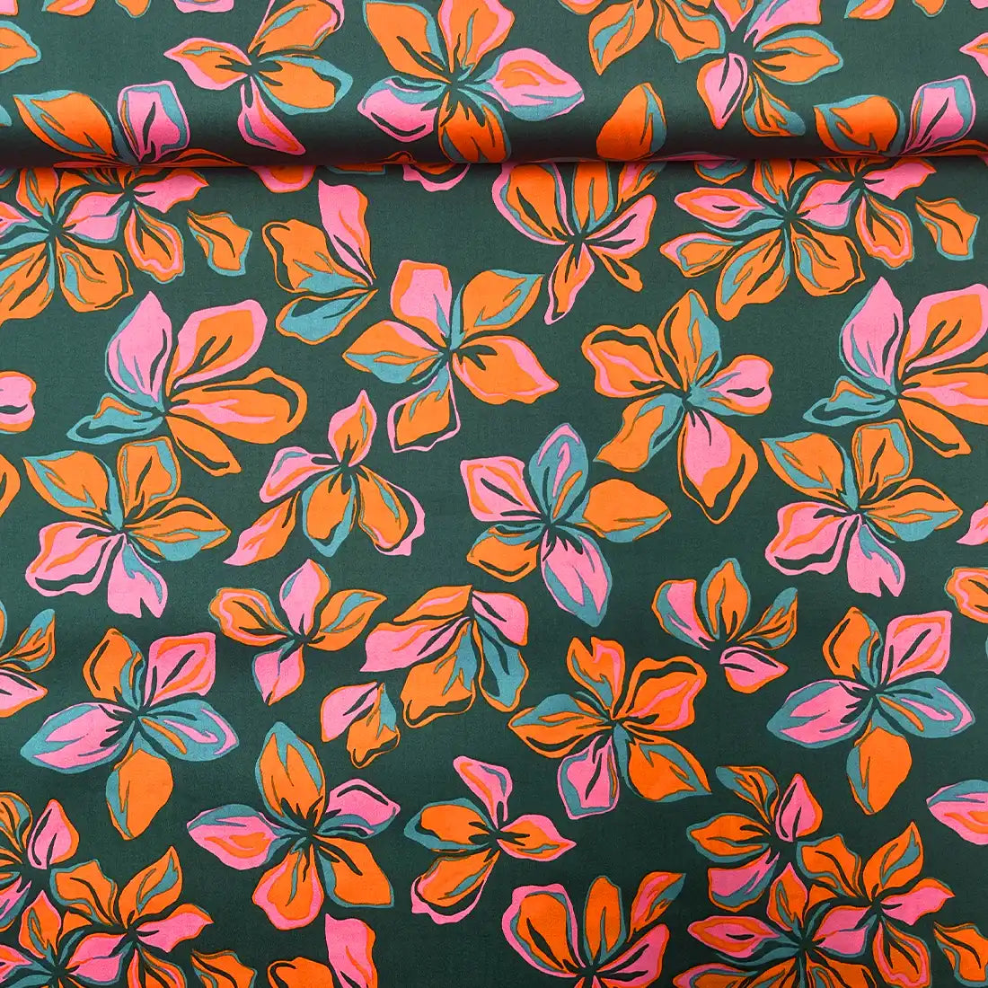 Satin de Coton fleuri exotique – Idéal pour vêtements et accessoires
