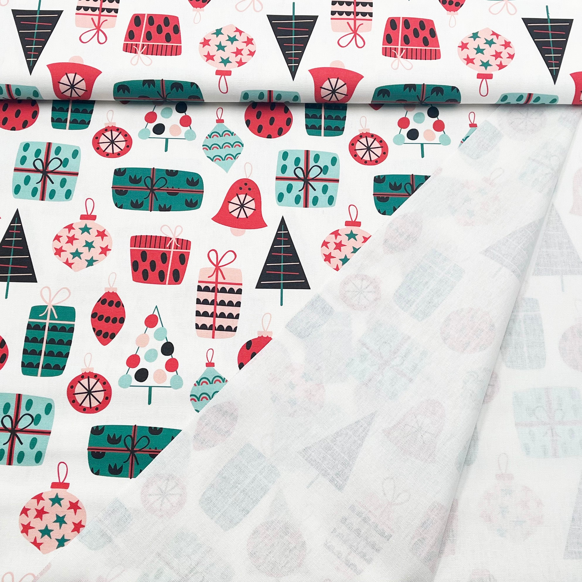 Tissu Canvas Coton Cadeau de Noël