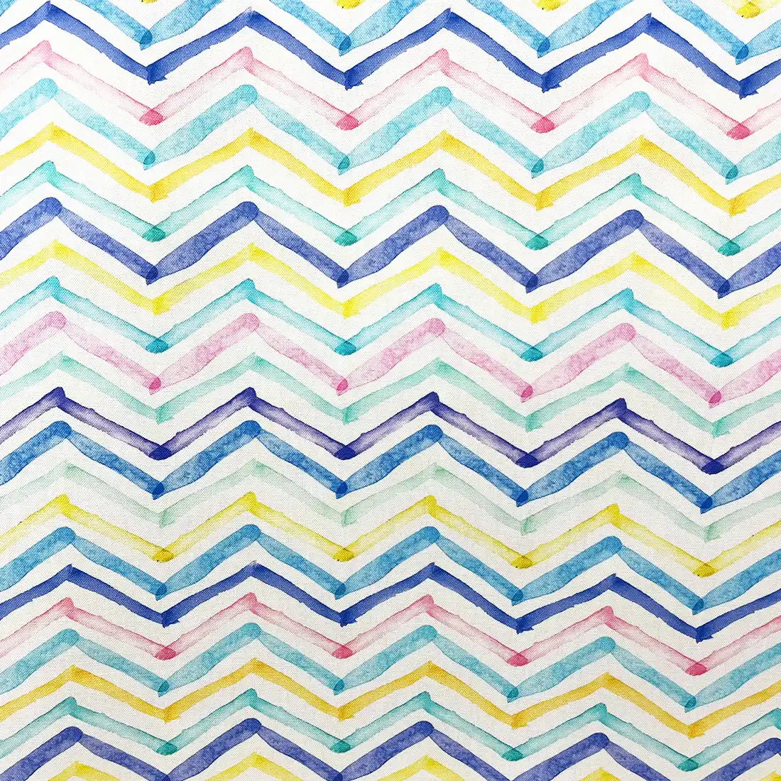 Tissu Chevron Multicolore en Canvas de Coton