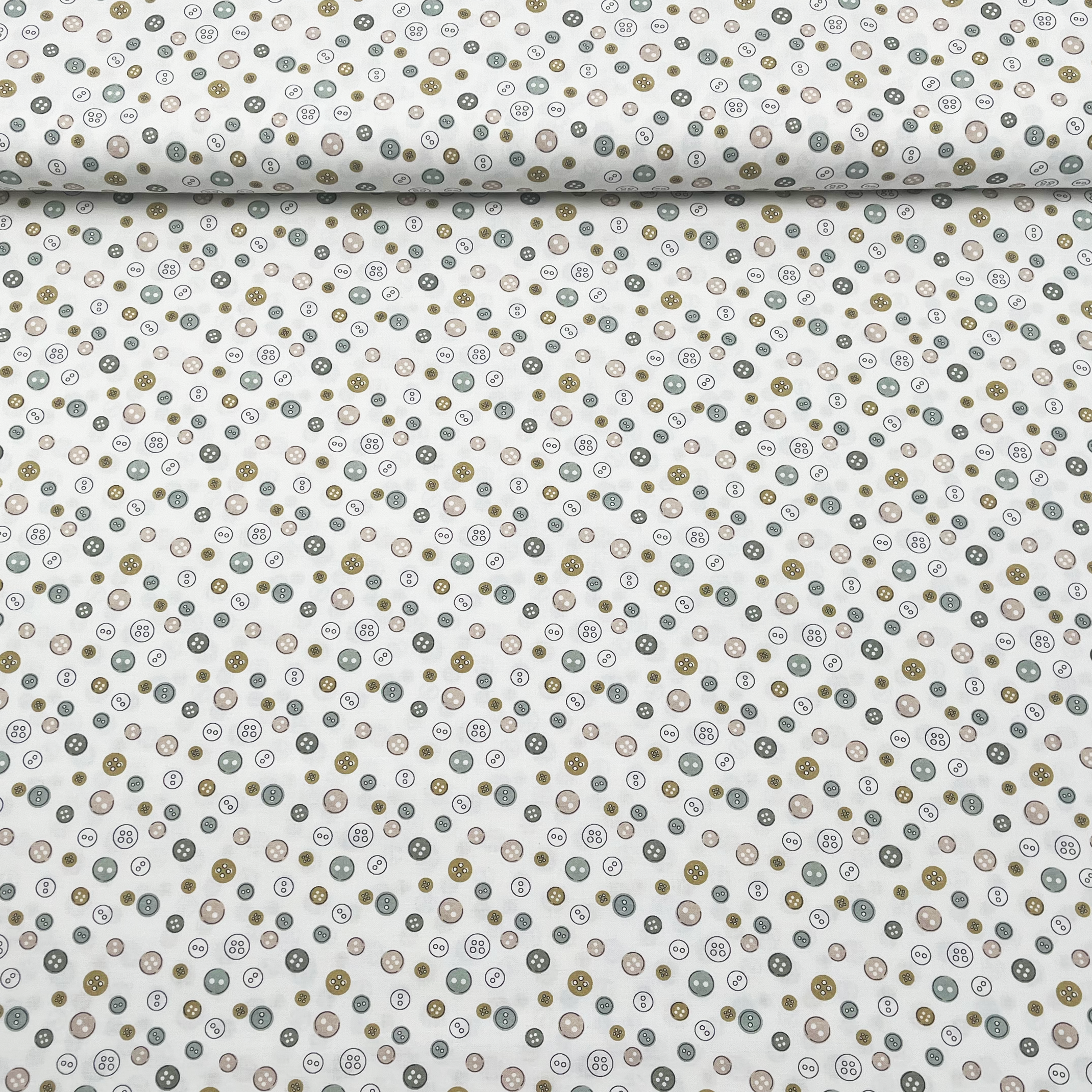 Tissu Popeline de coton petits boutons pastel