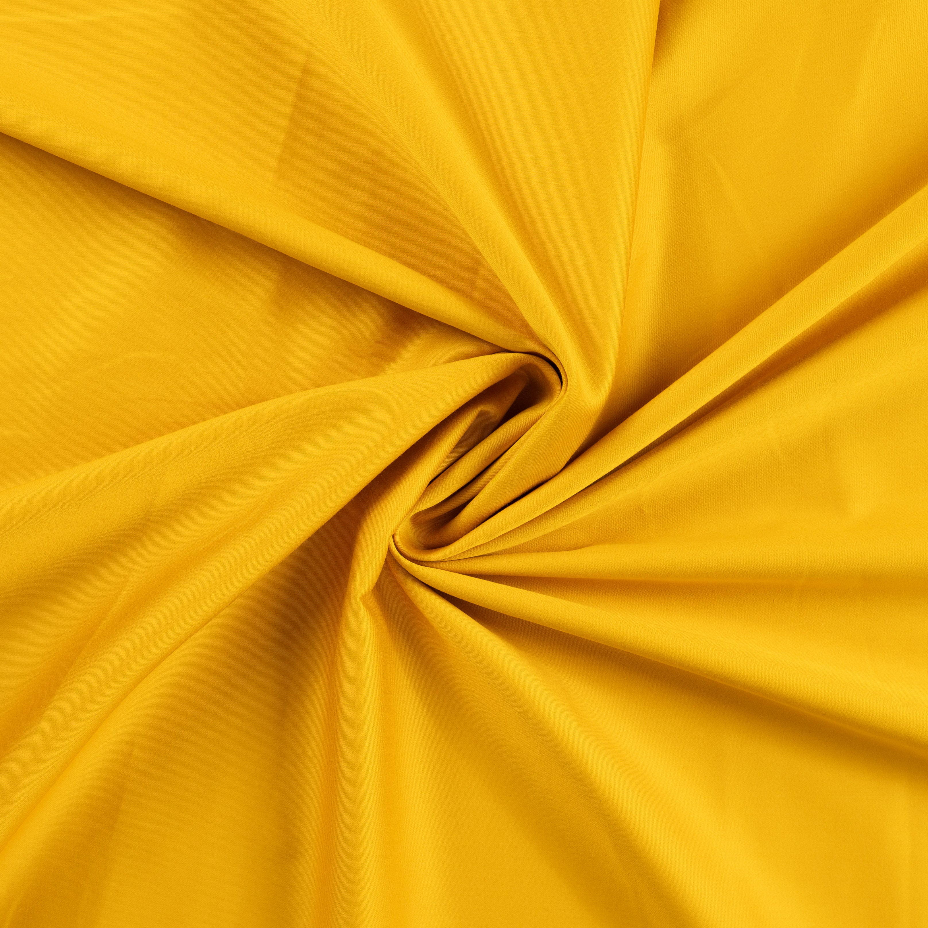 Tissu Satin de Coton jaune intense – Fluidité et douceur inégalées