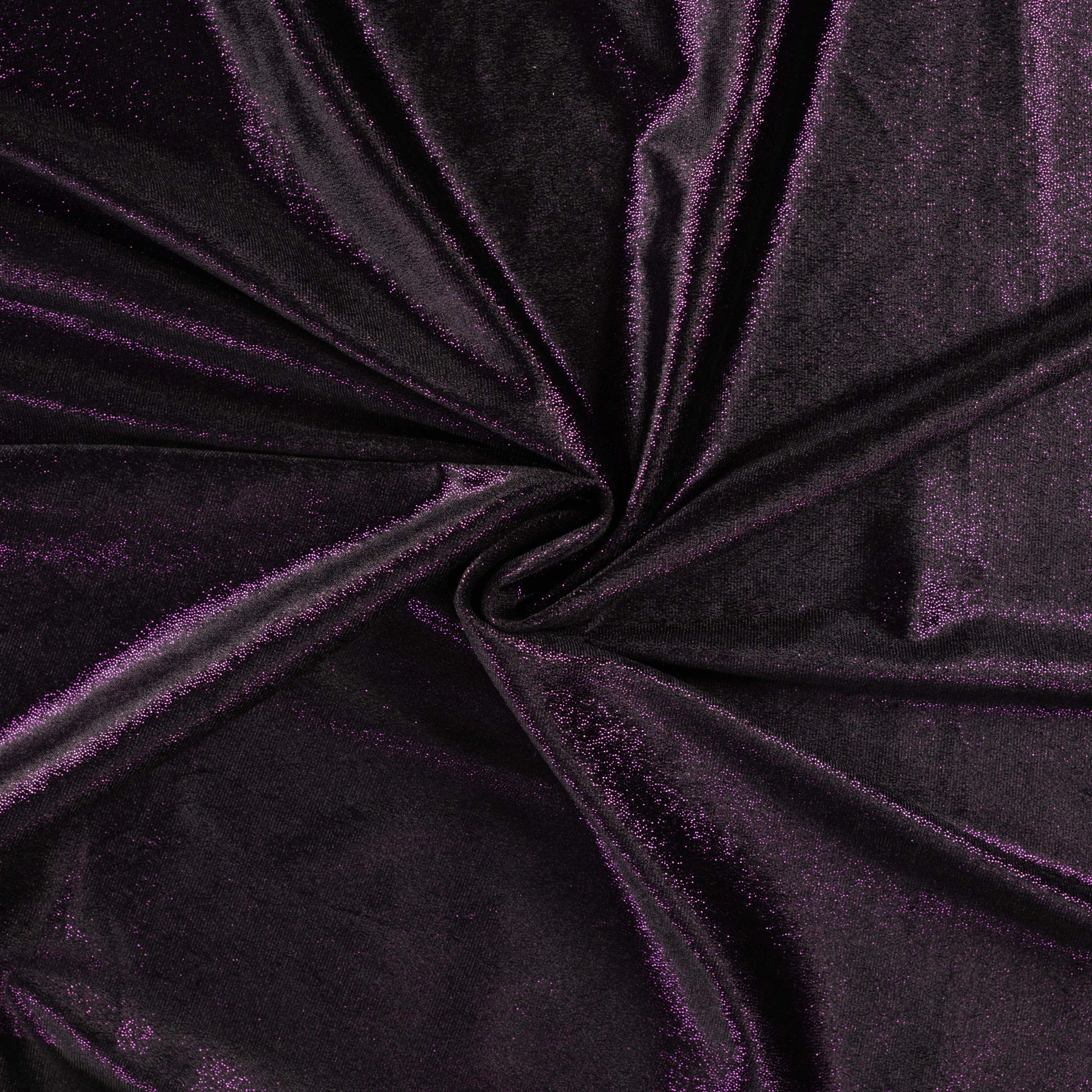 Tissu Velours Violet Stretch Effet Scintillant