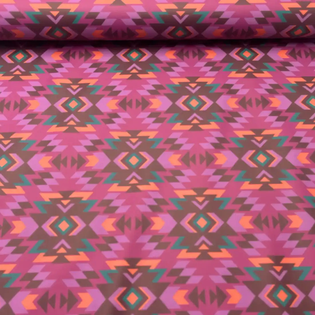 Tissu enduit motif ethnique géométrique