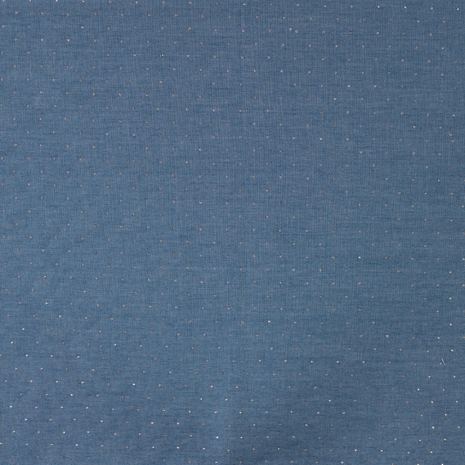 Tissu jean fin bleu avec strass
