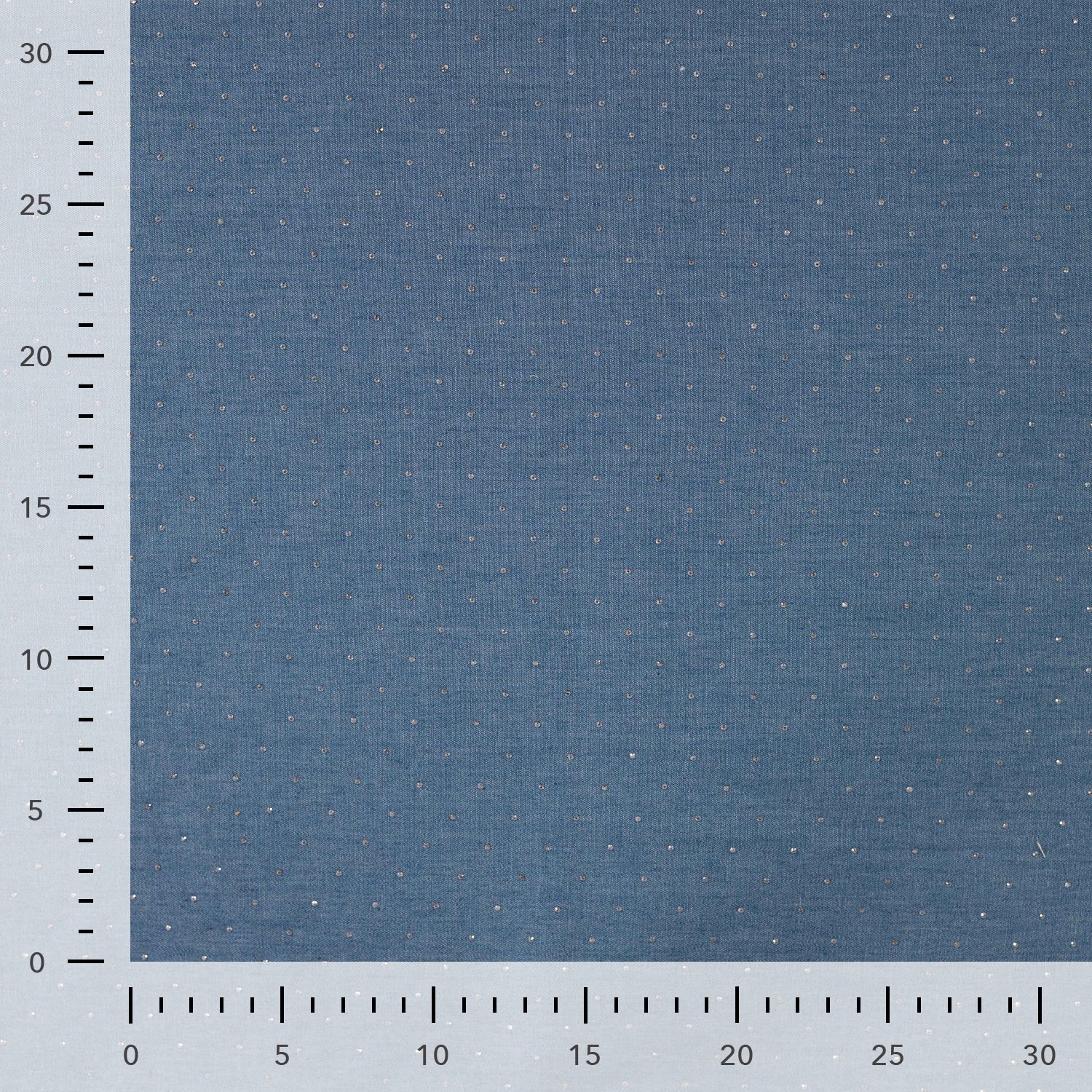 Tissu jean fin bleu avec strass