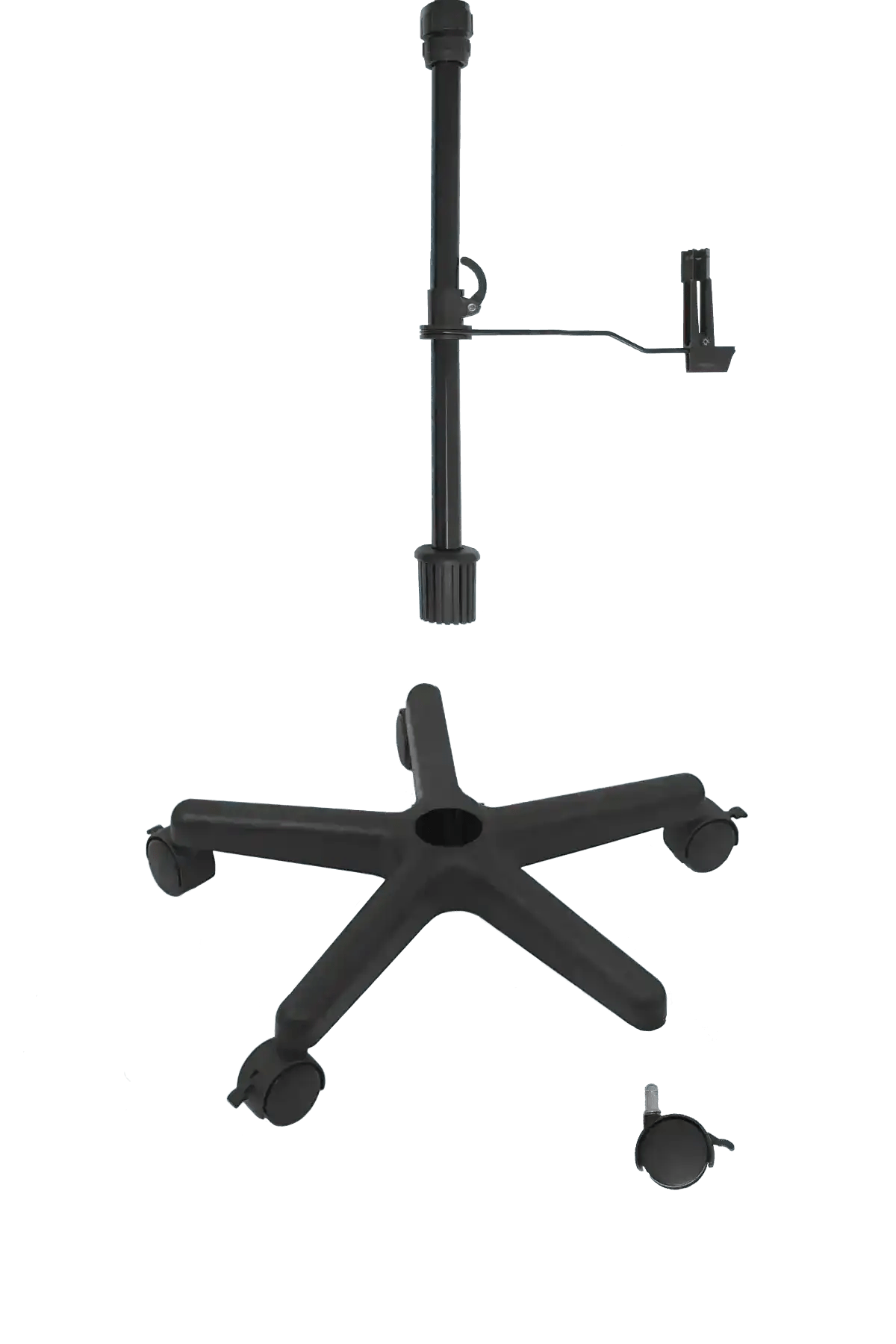 Chariot universel sur roulettes freinées