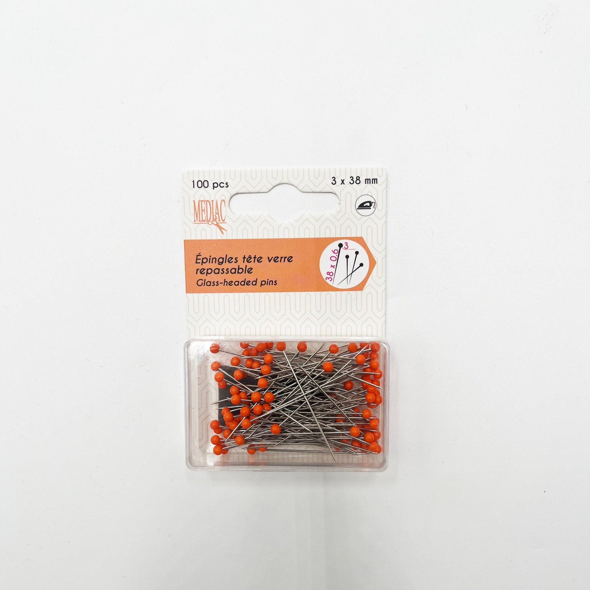 Épingles tête verre repassables