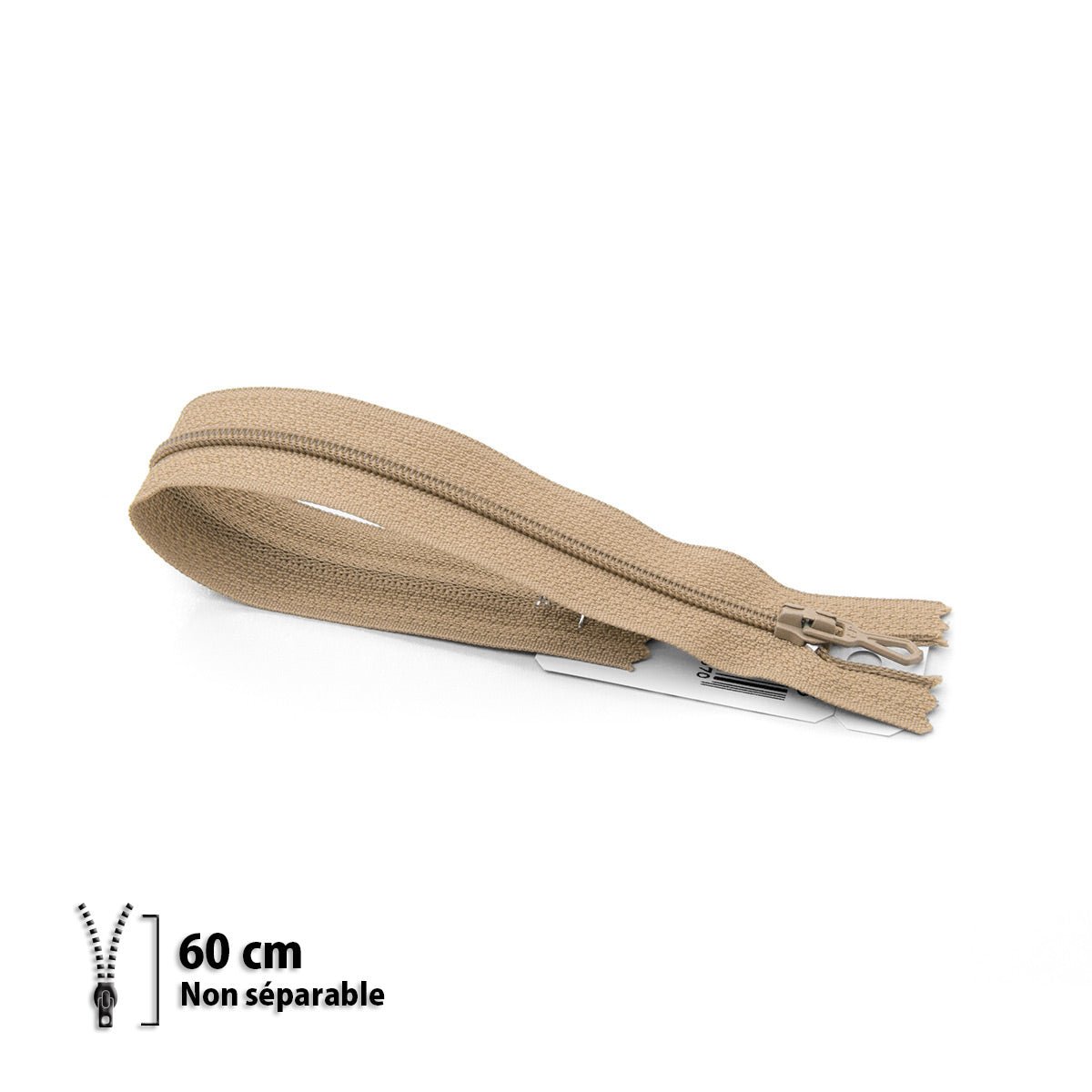 Fermeture éclair / Zip / tirette classique beige antilope