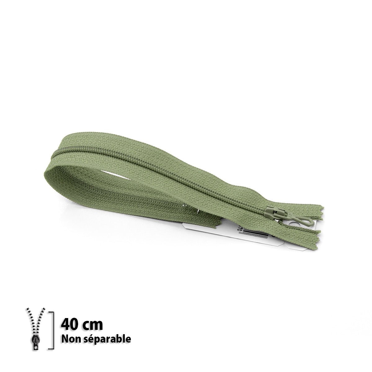 Fermeture éclair / Zip / tirette classique couleur saule