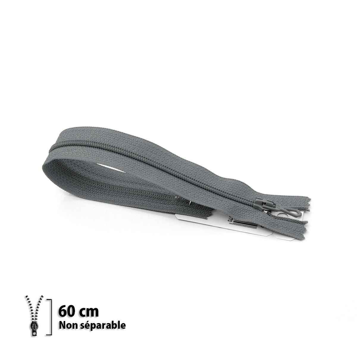 Fermeture éclair / Zip / tirette classique gris foncé