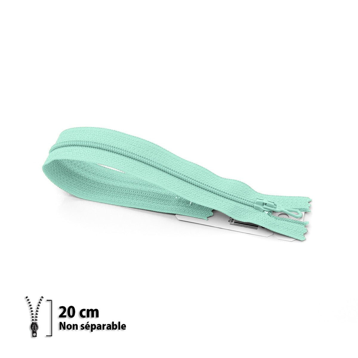 Fermeture éclair / Zip / tirette classique vert amande