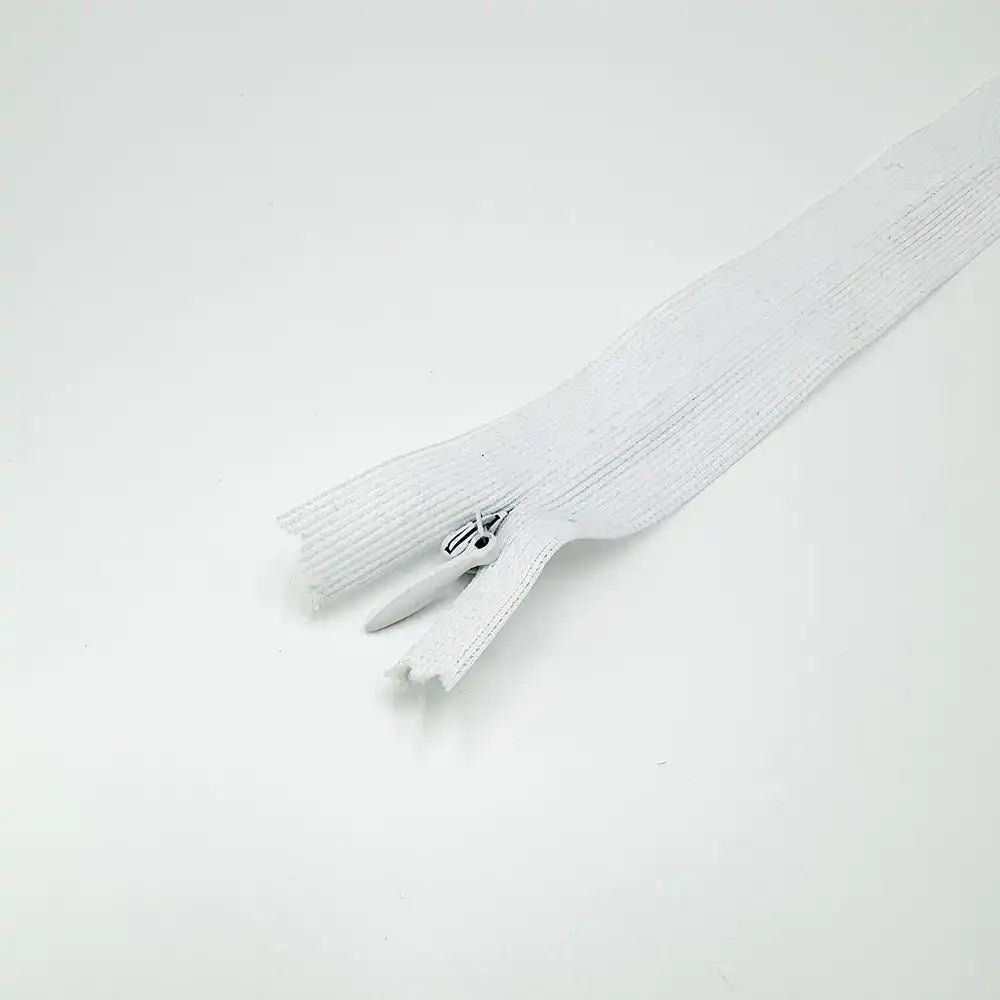 Fermeture éclair / Zip / tirette invisible blanc