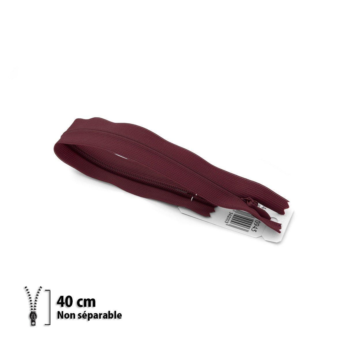 Fermeture éclair / Zip / tirette invisible bordeaux