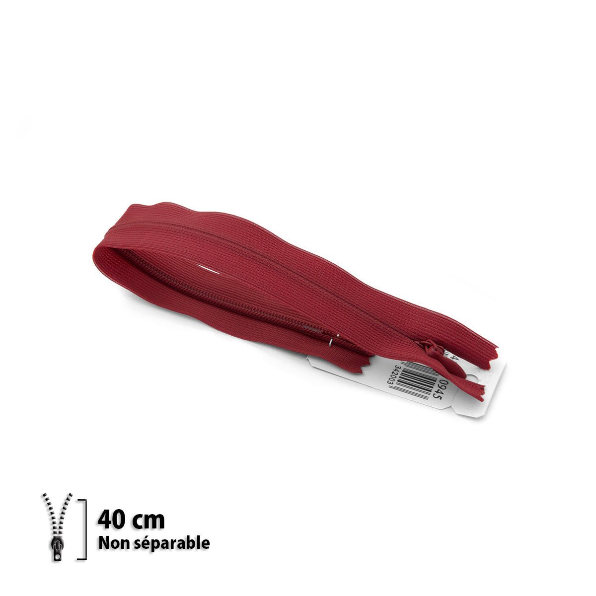 Fermeture éclair / Zip / tirette invisible carmin foncé