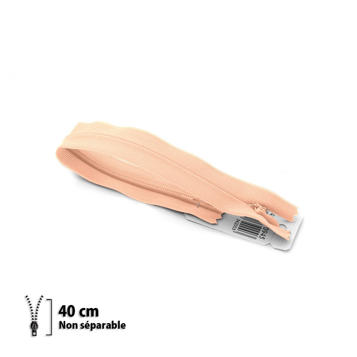 Fermeture éclair / Zip / tirette invisible couleur saumon
