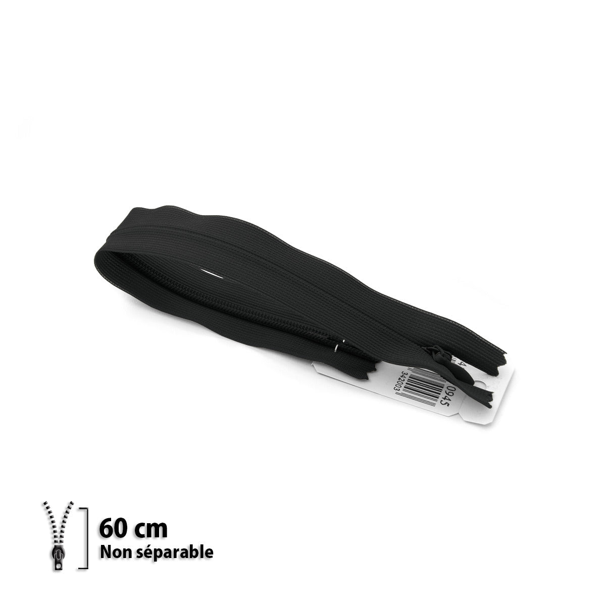 Fermeture éclair / Zip / tirette invisible noire