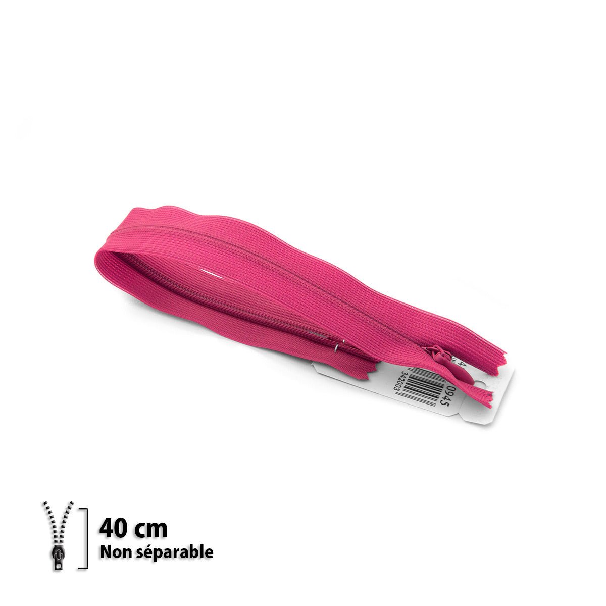 Fermeture éclair / Zip / tirette invisible rose vif