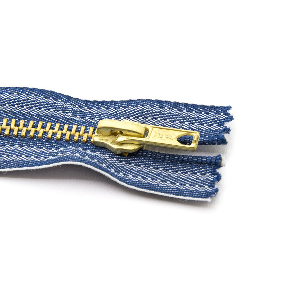 Fermeture éclair / Zip / tirette métallique jeans indigo