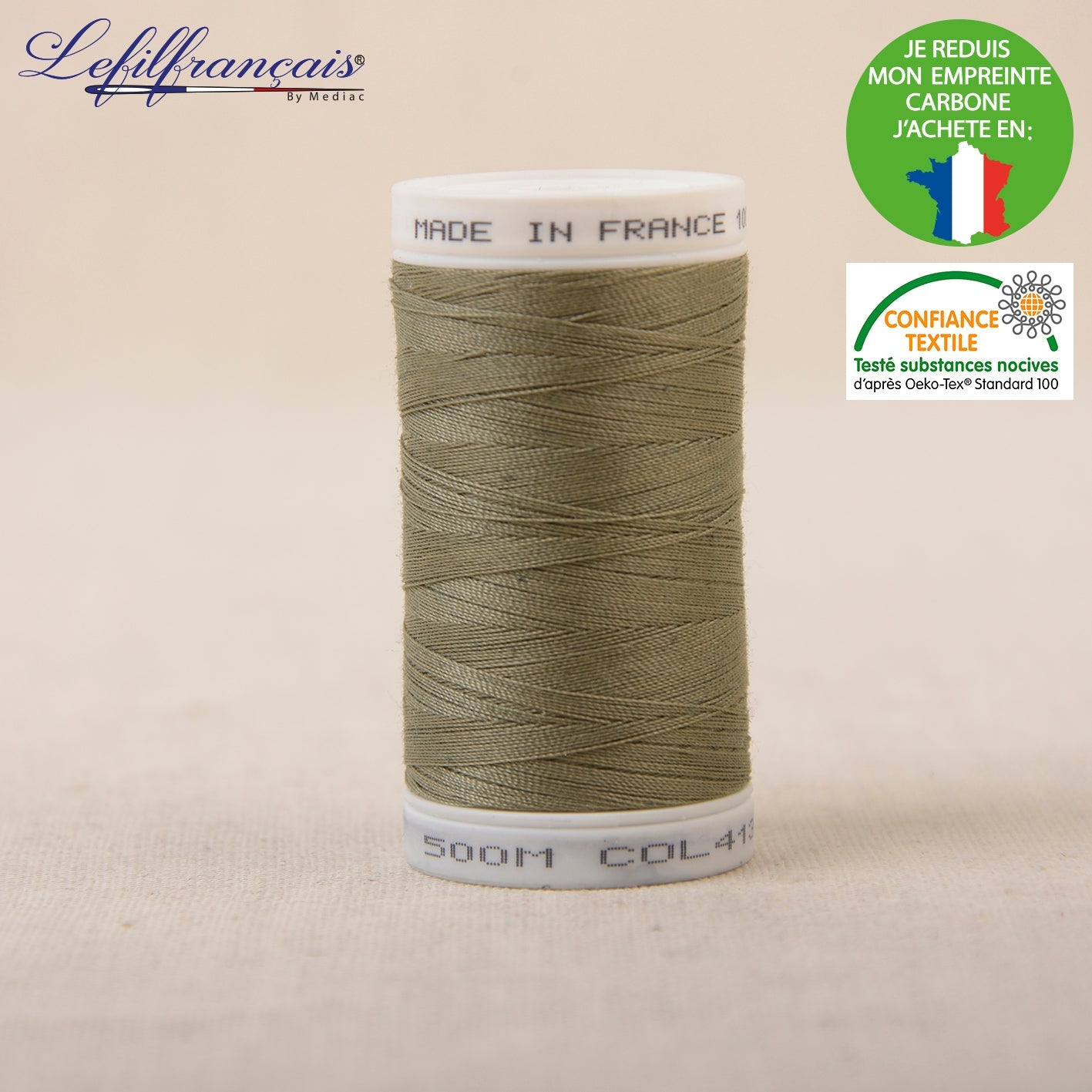 Fil à coudre beige - 500 mètres