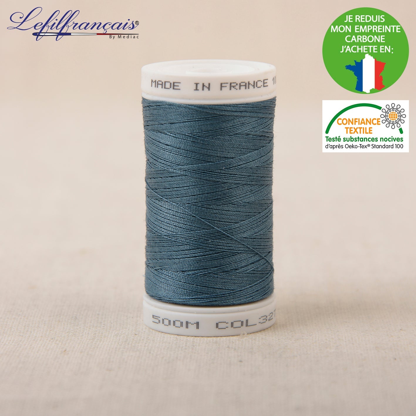 Fil à coudre bleu - 500 mètres