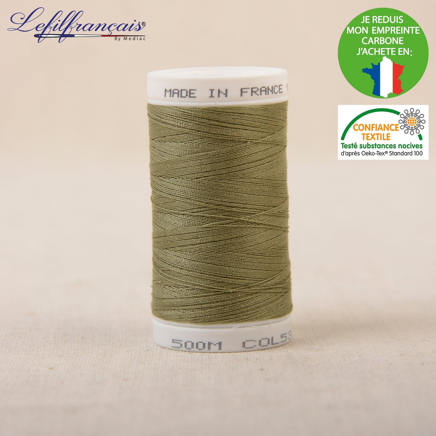 Fil à coudre vert - 500 mètres