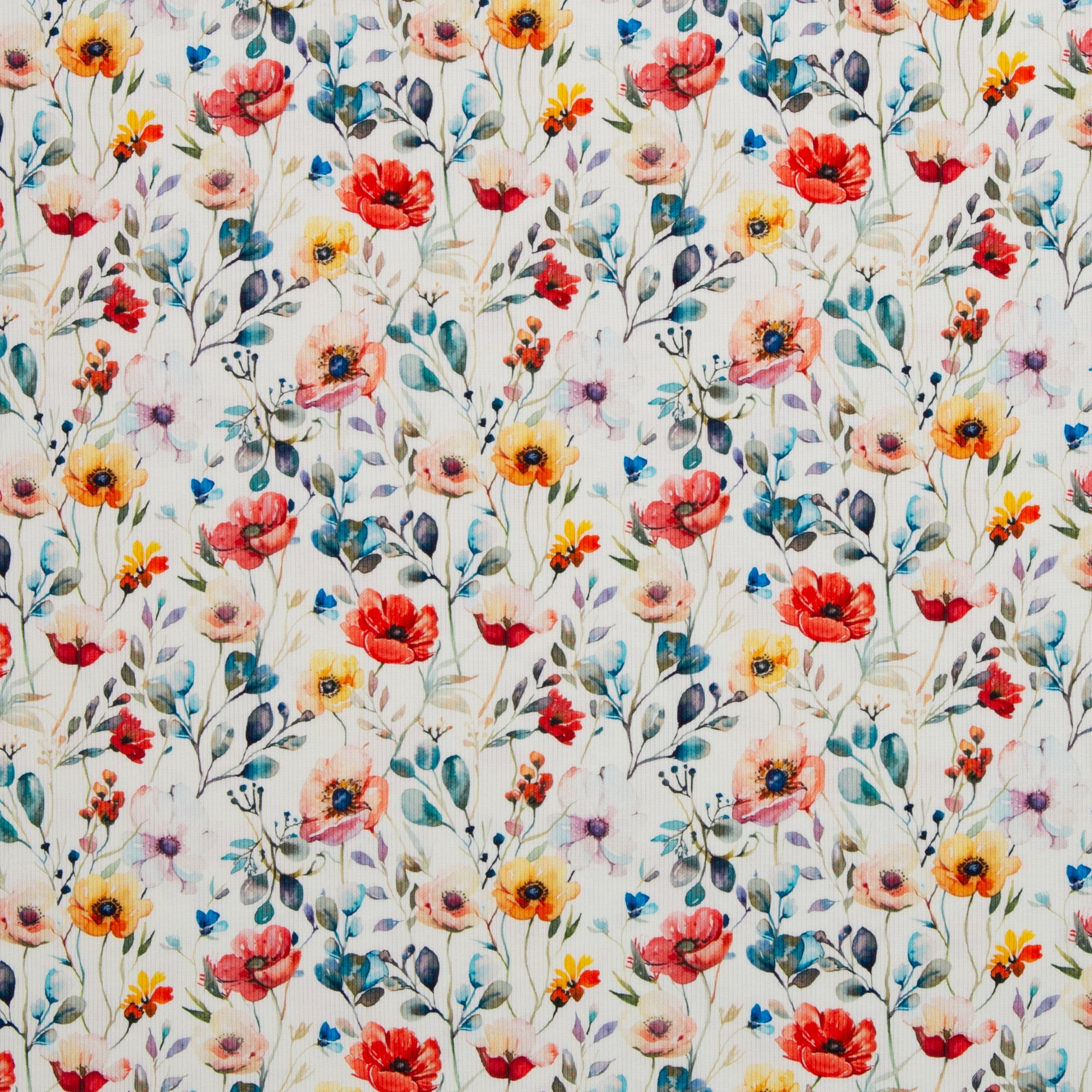 Tissu Jersey Coton Rib Coquelicot