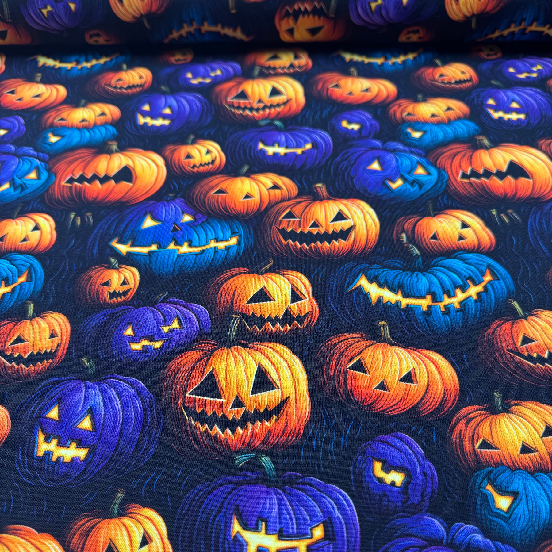 Tissu French Terry Halloween Citrouille