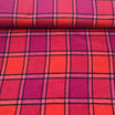 Tissu lainage carreaux rouge et rose