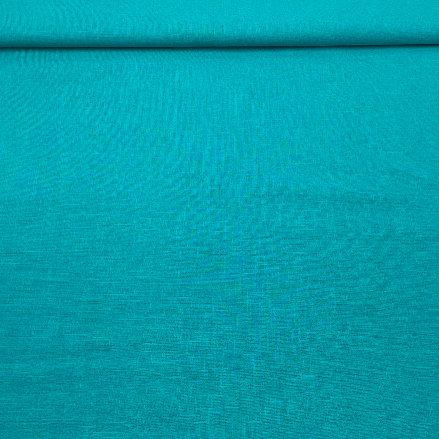 Tissu lin uni Bleu émeraude