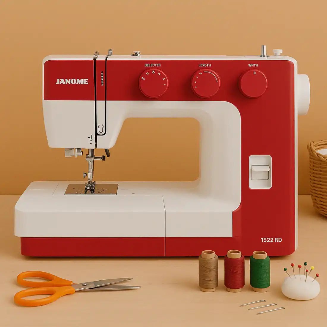 Machine à coudre JANOME 1522 RD - Rouge