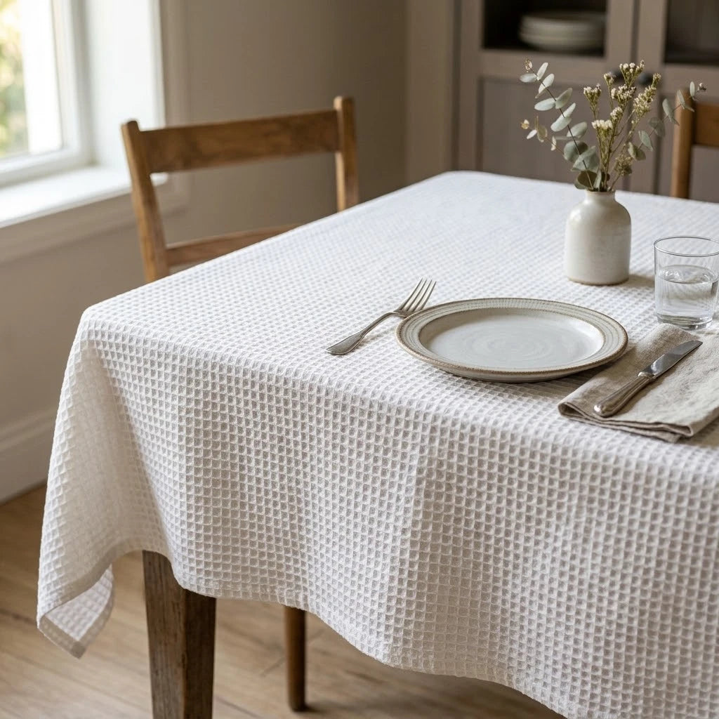 Nappe en nid d'abeille blanc