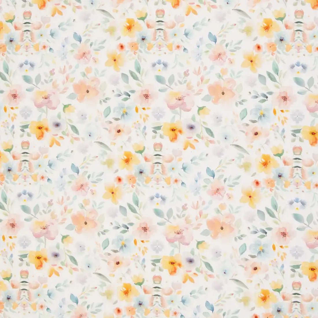 Popeline Fleurs Pastel – Tissu Poétique et Aquarellé