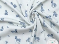 Tissu Jersey Coton Rib animaux et plumes — vidéo