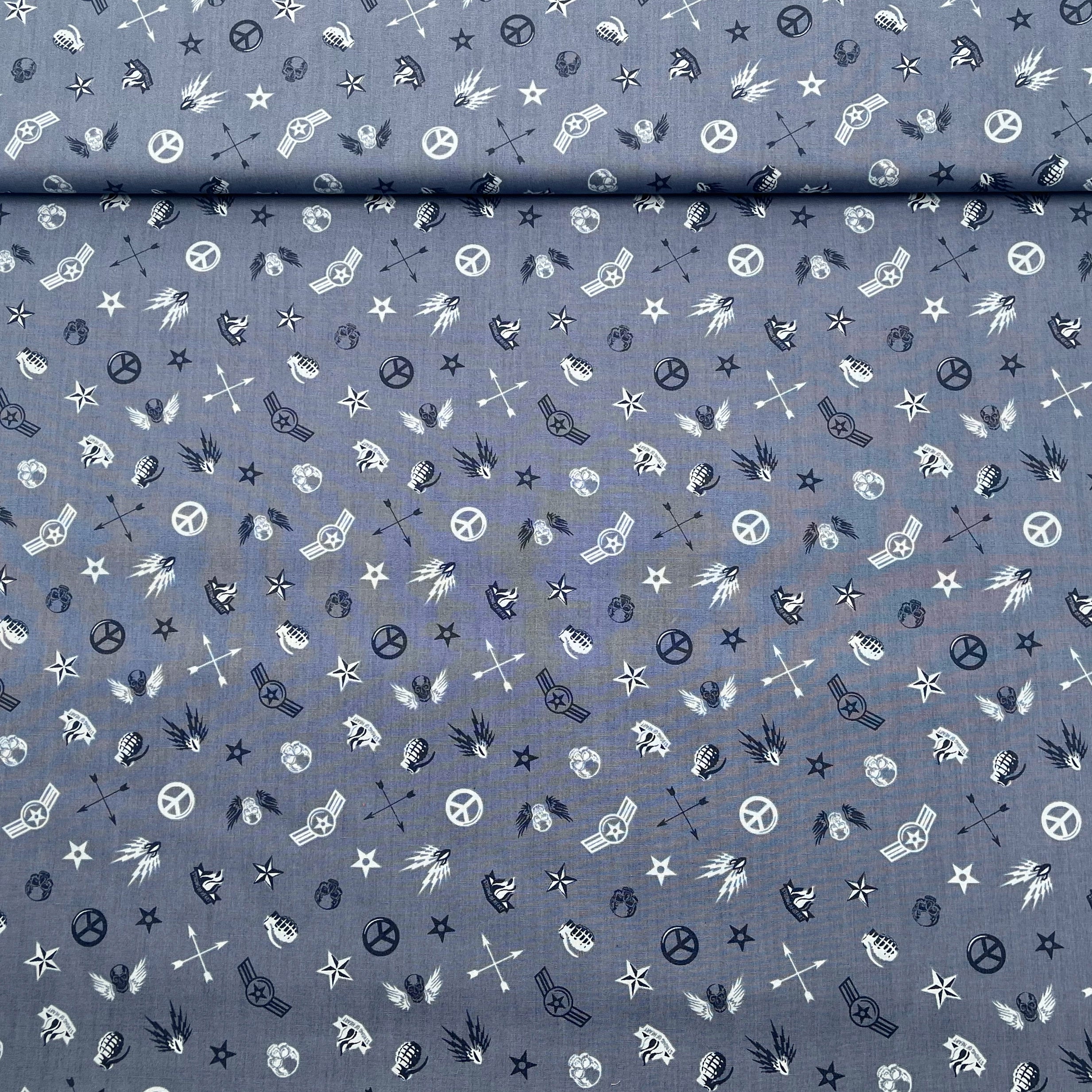 Tissu Popeline de Coton Guerre