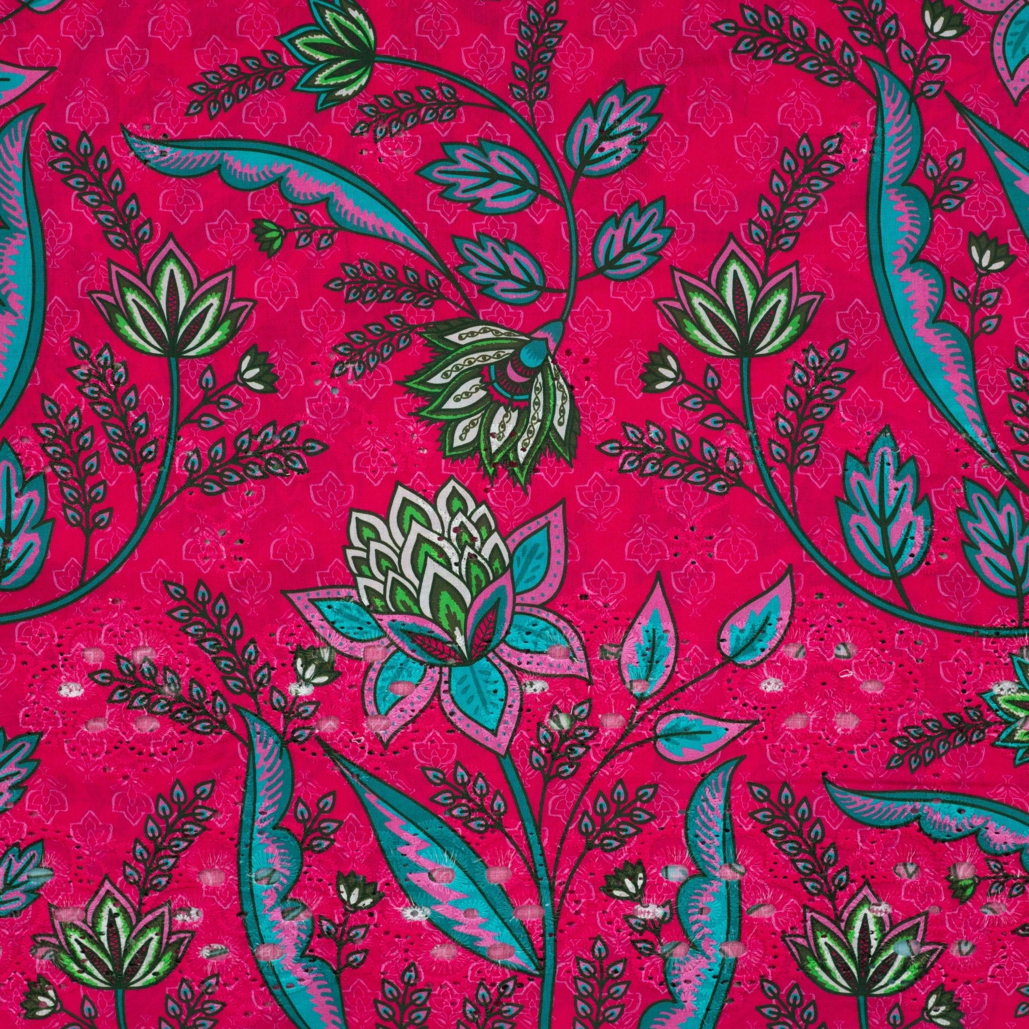 Tissu broderie anglaise fleuris Victoria