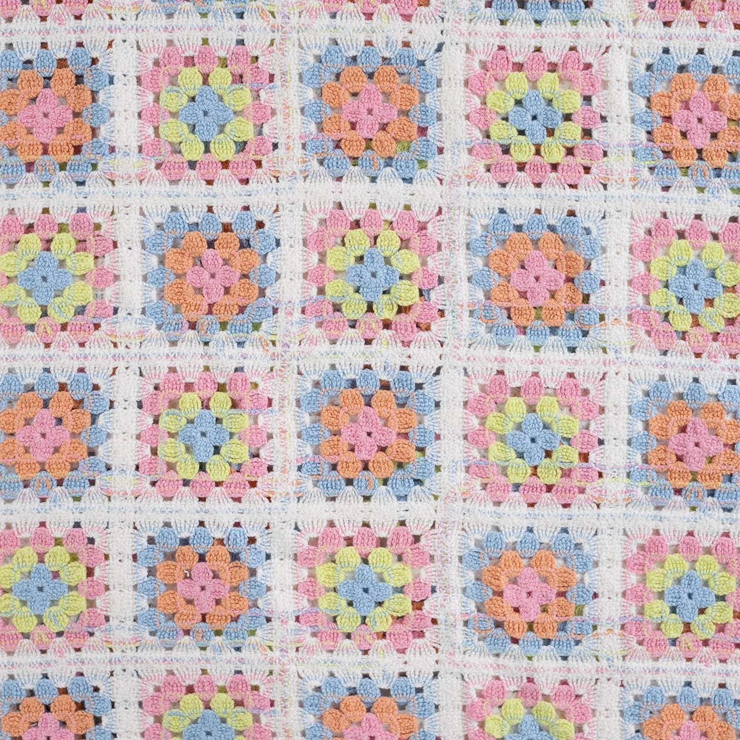 Tissu crochet granny square pastel