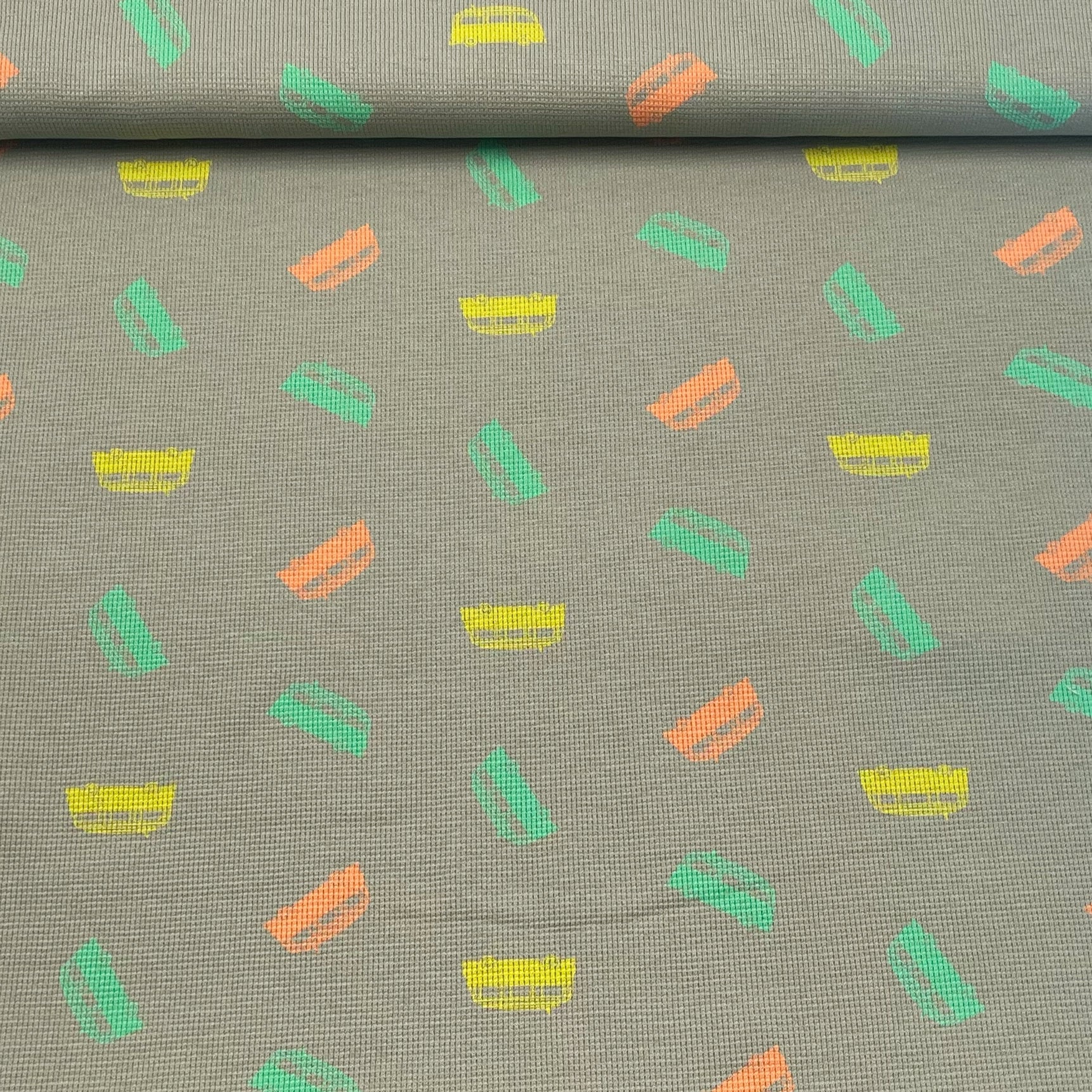 Tissu Jersey Piqué voitures colorées