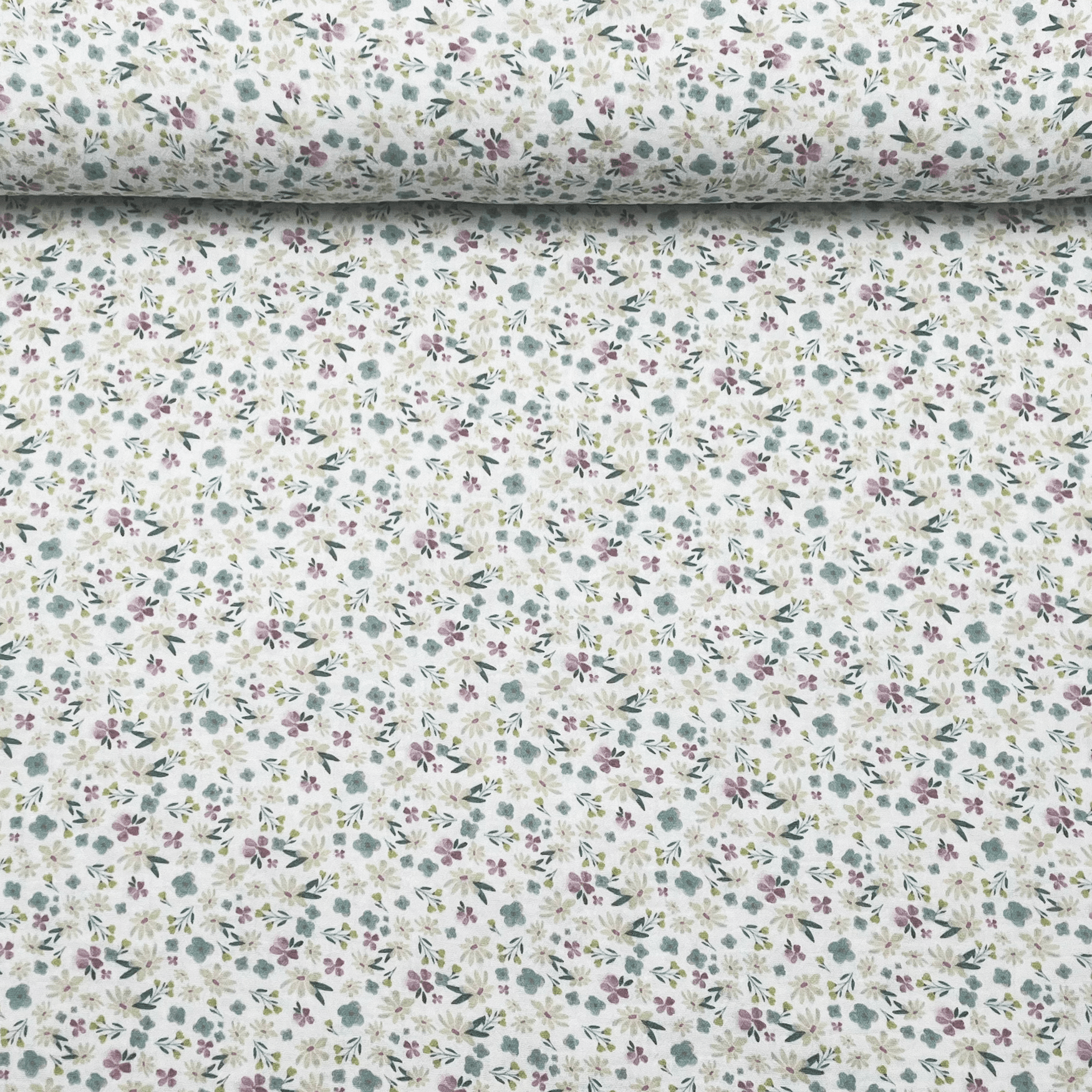 Tissus double gaze Fleurs pastel