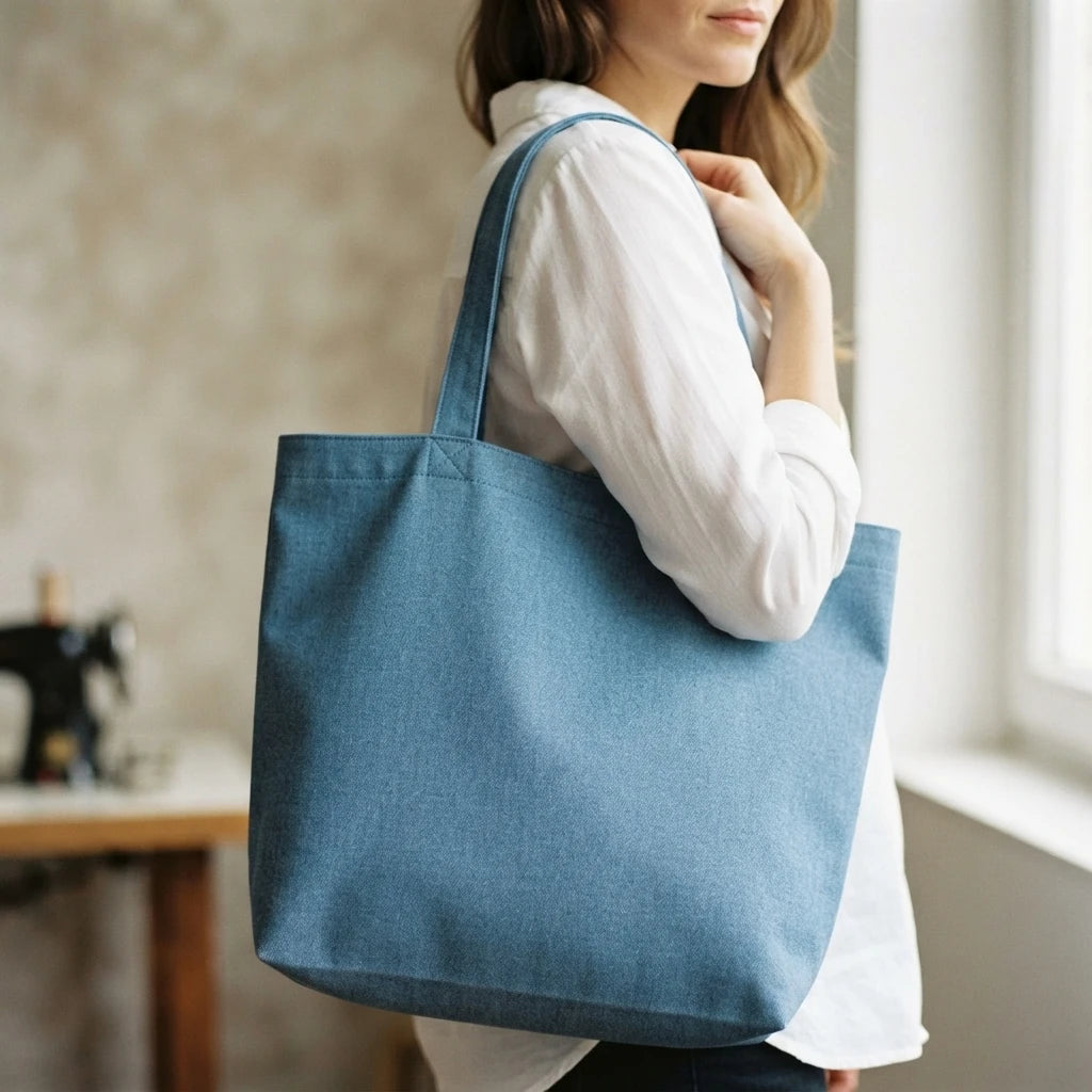 Sac en jeans de coton fin bleu clair