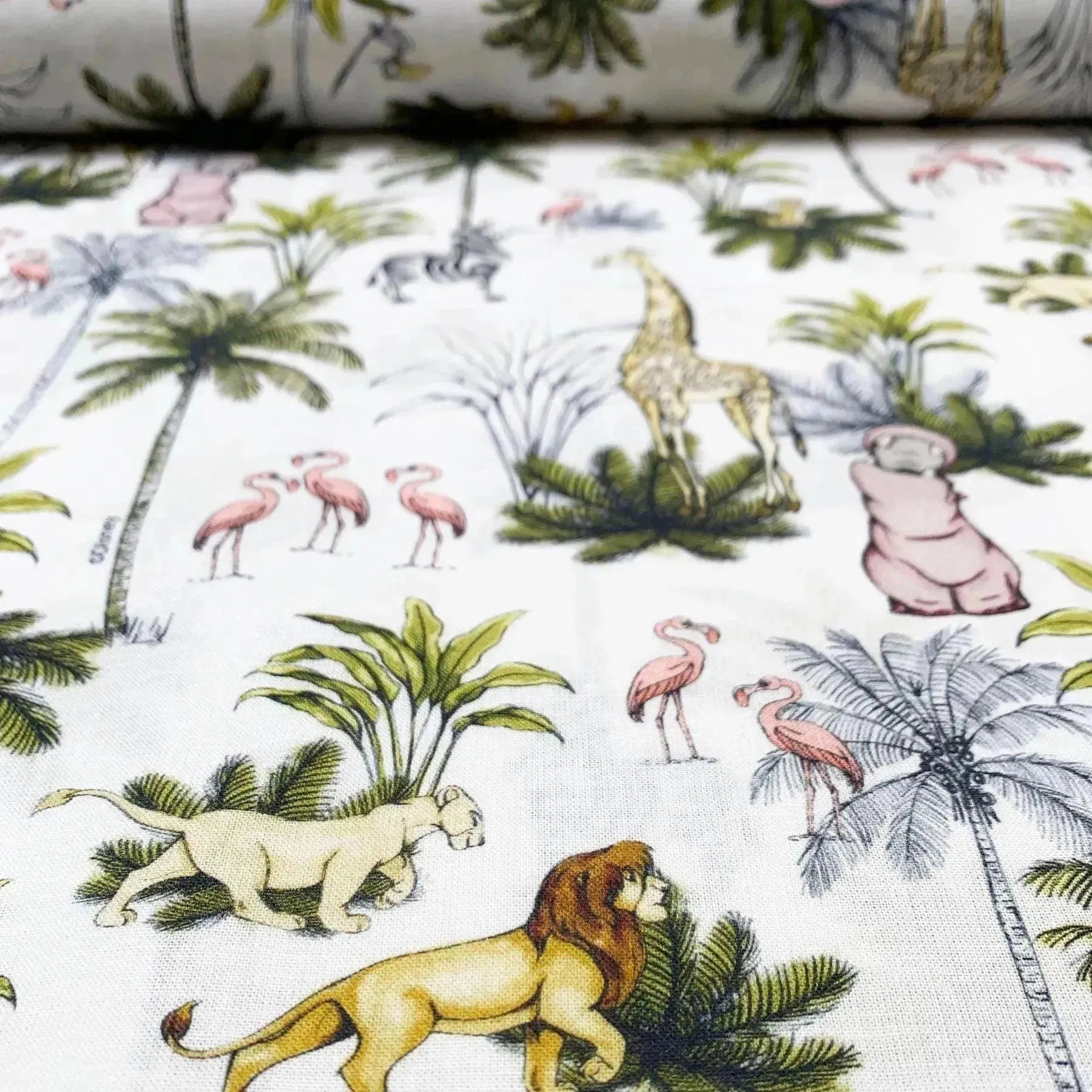 Tissu bio popeline de coton Le Roi Lion