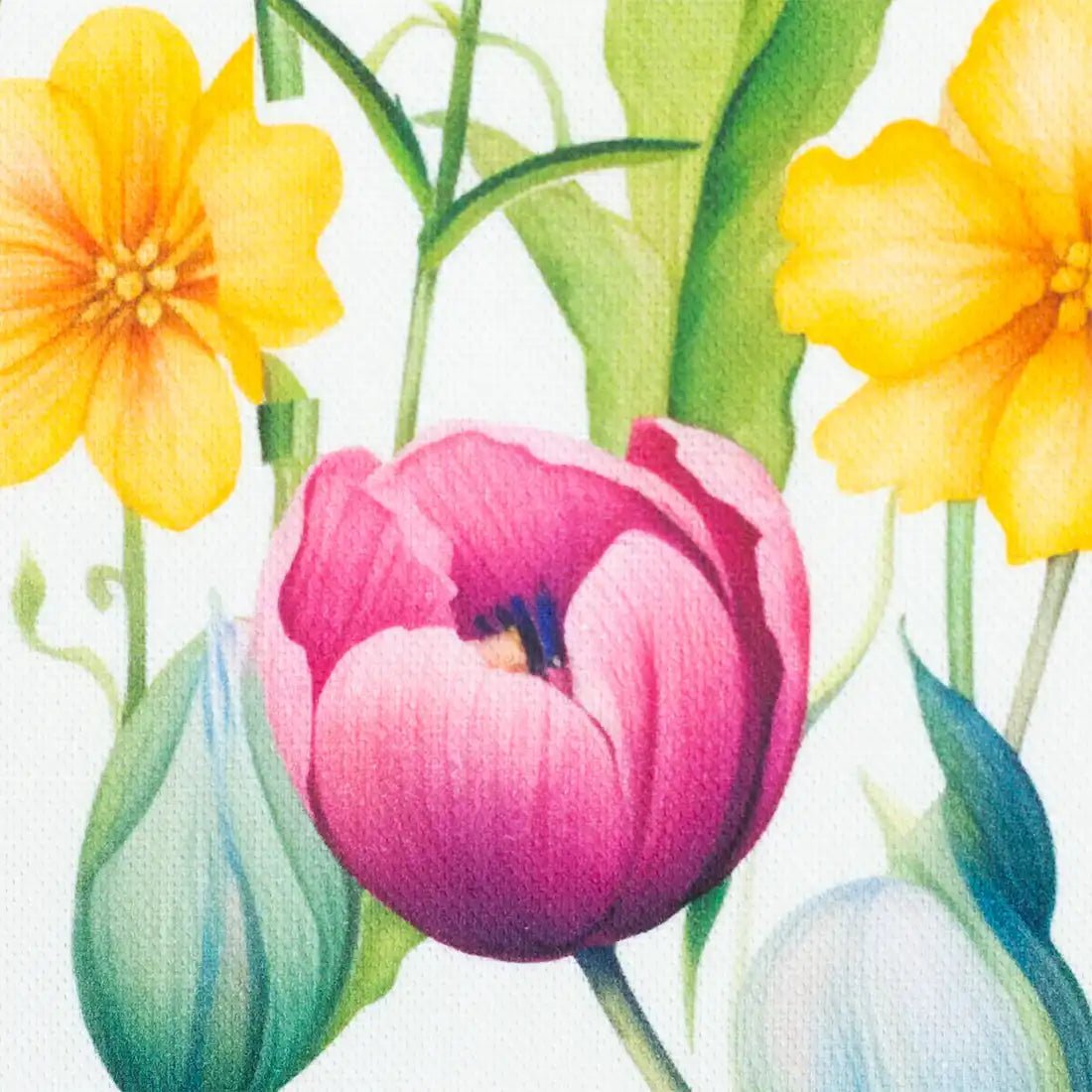 Tissu Canva Coton Tulipe Printanière