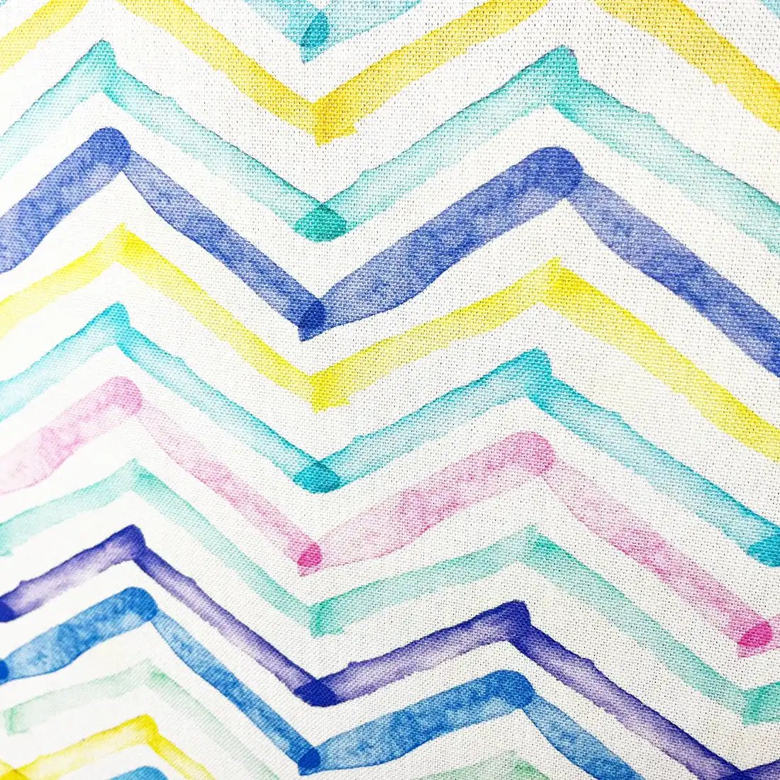 Tissu Canvas Coton Chevron Multicolore