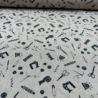 Tissu canvas coton couture noir