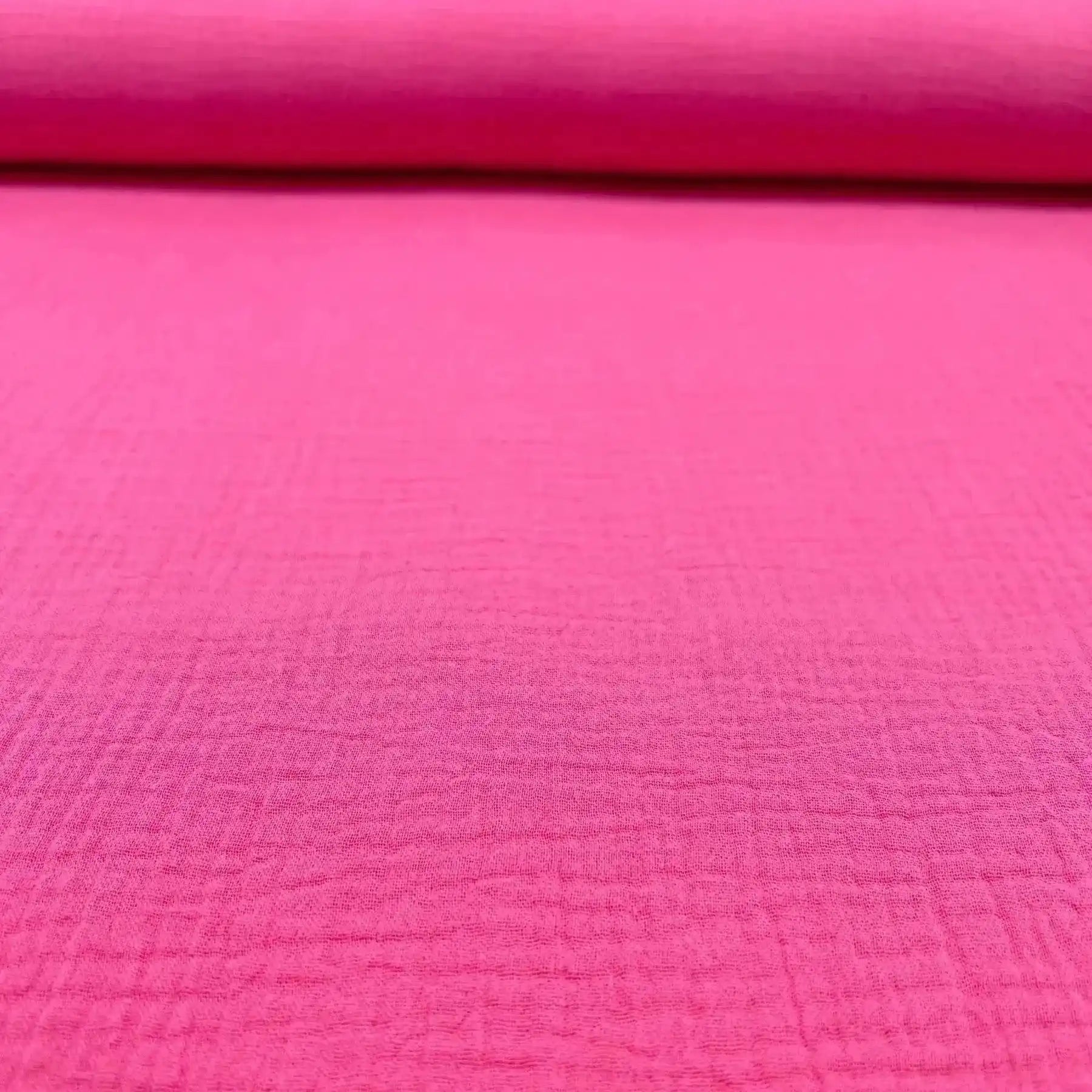 Tissu double gaze bio fushia