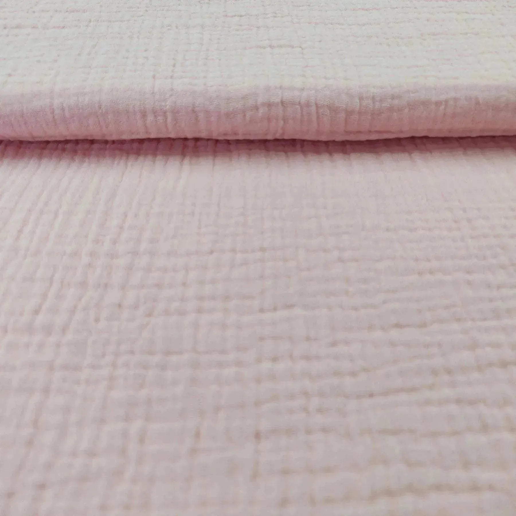 Tissu double gaze bio rose clair