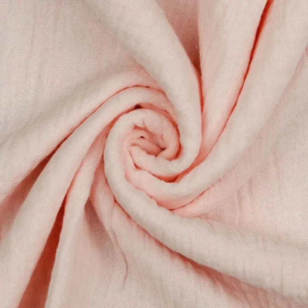 Tissus double gaze bio rose clair